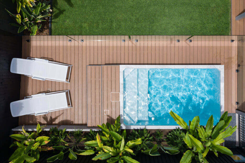 Plunge pool with wooden deck